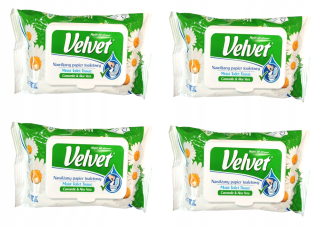 Toaletný papier - Mokrý toaletný papier zvlhčený zamat 4 ks