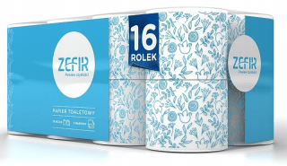 Toaletný papier - ZEFIR Biely toaletný papier 3 v 16 valcoch