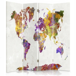 Feemy Screen of Wareful World Map 145x180 cm
