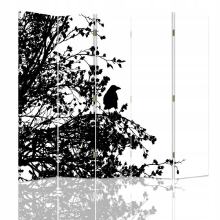 Dekoratívne obrazovky Bird Black -Biely 180x170