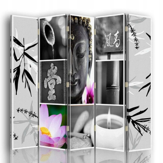 Peace Screen Buddha Zen Spa Flowers 180x170