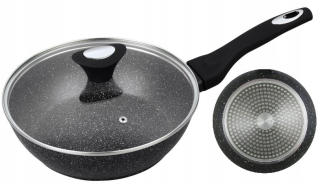Panvica - WOK PAN MRABLE LID GRANITE KH-1171
