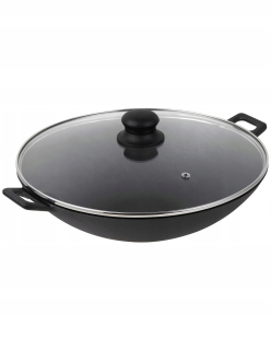 Wok panvica - Liatina wok panvicu s vekom 1/1156