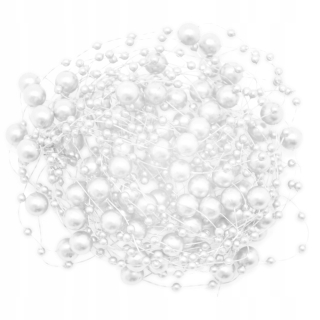 Vianočné ozdoby - Pearl na vianočný stromček Garland Garland 6,5 m biely