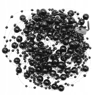 Vianočné ozdoby - Pearl na vianočný stromček Garland Garland 6,5 m čierny