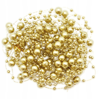Vianočné ozdoby - Pearl na vianočný stromček Garland Garland 6,5 m zlato