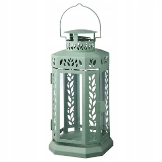 Lampáš, svietník - Svetlo lampy BEAUTIFUL Lucerna na sviečku 27 cm Turkus