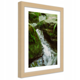 Plagát v prírodnom ráme, Rushing River - 70x100