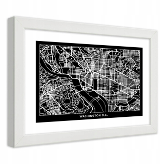 Plagát v bielom rámci, Washington City Plan - 10