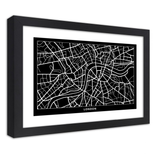 Plagát v čiernom ráme mesta Londýn 60x40