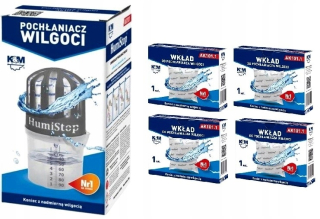 Pohlcovač vlhkosti - ABSORPTOR VLHKOSTI K&M HumiStop + 4 NÁPLŇKY