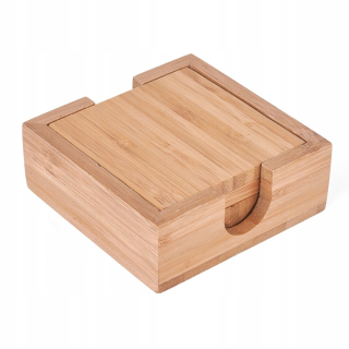 Podložka na stôl - Štvorcový podložka bambus/ratan/prúžok 10 x 10 cm