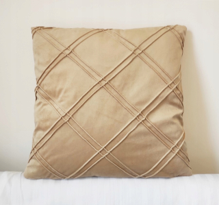 Vankúš - Vankúš 45x45 cm velor béžová béžová mriežka 3D mriežka