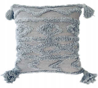 Vankúš - Dekoratívny vankúš v štýle boho etno pompoms