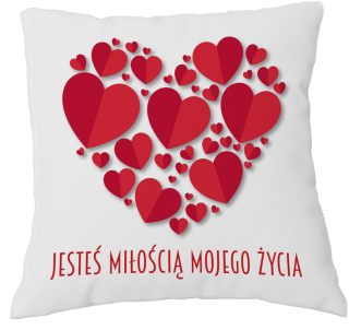Vankúš - Dekoračný vankúšik biela potlač You are the love of my life 40x40 cm