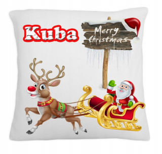 Vankúš - Vianočný vankúš s menom + Santa