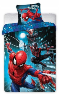 Posteľné obliečky - Faro Spider-Man 036 160 x 200 cm odtiene modrej posteľnej bielizne
