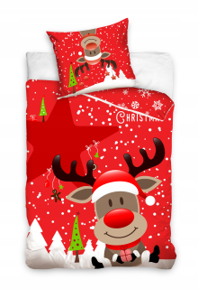 Posteľné obliečky - Sada podstielky Carbotex 5904302559189 160 x 200 cm odtiene červenej