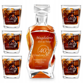 Carafe set s okuliarmi whisky s rytcom Murrano 7 El.