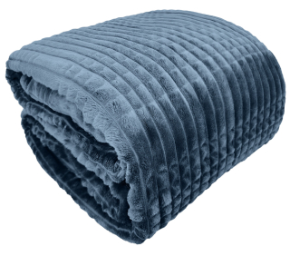 Prikrývka - KONTRASTNÁ polyesterová deka 200 cm x 150 cm odtiene modrej