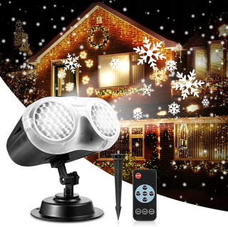 Laserový projektor - LED projektor Snowflakes nepremokavý IP65