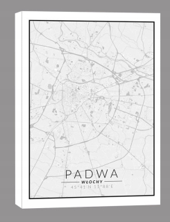 Padua, Talianska mapa čiernobiela - obrázok na plátne
