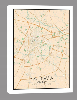 Padua, Taliansko Farebná mapa - obrázok na plátne