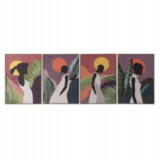 Obrázok DKD Home Decor Africka (4 ks) (50 x 3 x 7