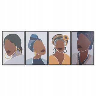Obrázok DKD Home Decor Africka (4 ks) (60 x 4 x 9