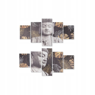 Obrázok DKD Domáce dekorácie Pine Canvas Buddha (5 ks) (2