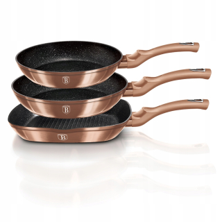 Panvica - Berlinger Haus Metallic Line Rose Gold Edition tradičná panvica, 24 cm, mramor