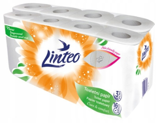 Toaletný papier - 3 -liyer toaletný papier Linteo 16 valčekov