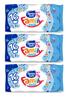 Toaletný papier - Bunny Soft Family Pack 3x16 valčeky