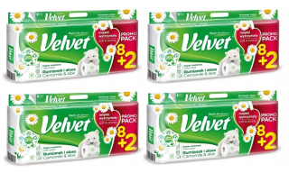 Toaletný papier - Zamatová toaletná vreckovka HAMOMILE ALOES 40 roliek