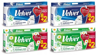 Toaletný papier - Velvet Rumianek + mäkké 40 valcov