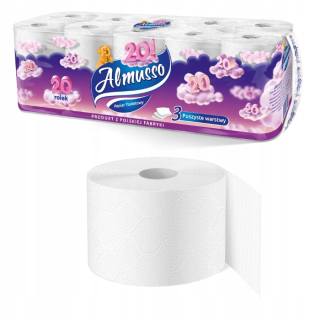 Toaletný papier - Toaletný papier 3 vrstvy Almusso 20 valčekov 100% Eco