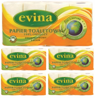 Toaletný papier - Evin biely jemný toaletný papier 40 valcov