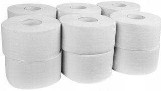Toaletný papier - Jumbo 2W biely toaletný papier 12 ks gigant 130 m