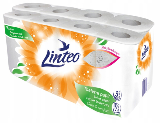 Toaletný papier - Linteo toaletný papier, 16 valčekov, tri -Layer