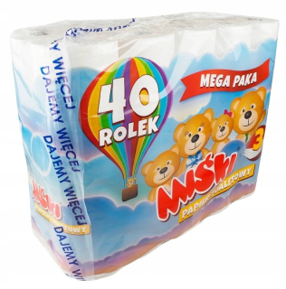Toaletný papier - Toaletný papier Tedium 40 vrstvené valčeky