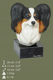 Papillon maľovaná soština soška figurína