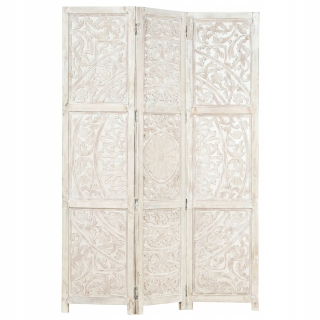 Mierová obrazovka 3 Panel biely 120x165 Drevo