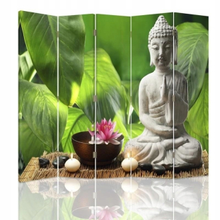 Peace Screen Buddha Zen Spa Flowers Leaf 180x170