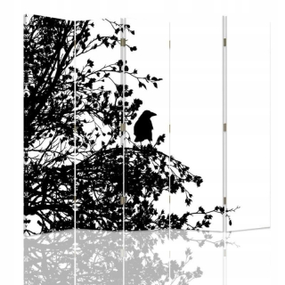 Feedy Screen Black and White Bird 180x180 cm