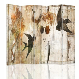 Feby Room Screen Girl v okuliaroch a lastúpach 180x180 cm
