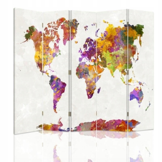 Feemy Screen of Wareful World Map 180x180 cm