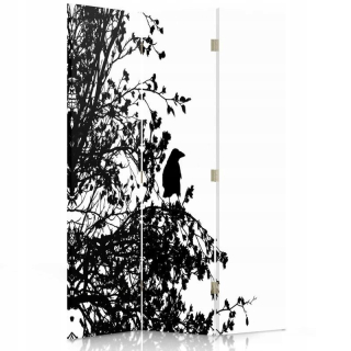 Feedy Screen Black and White Bird 110x180 cm