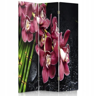 Feby Room Screen Tri -Piece Two -Odited Rotary Burgundsko Orchid 110x180 (30146)