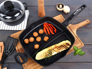 Panvica - Gril pán Rozdeliť nepriľnavým povrchom 30cm