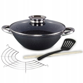 Wok panvica - Panvica liatiny mramoru indukcie 28cm PT7
